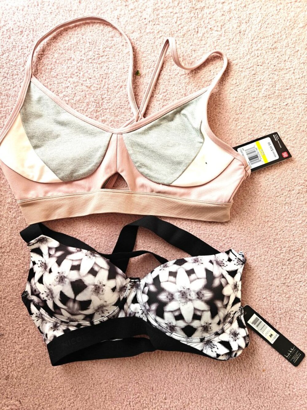 Bundle of 2 Sports Bras, Size Medium, NWT, Under Armour and Nicolle Miller